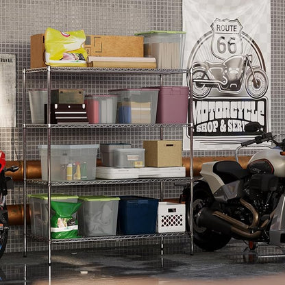 24" Deep x 54" Wide x 64" Height Wire Shelving Kit | 4-Tier | NSF Commercial Storage Rack Unit