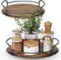 LAMU 2 Pack 10'' 12'' Lazy Susan Turntable Organizer for Table Top Cabinet, Wooden Lazy Susan for Kitchen, Pantry, Countertop, Bathroom Vanity, Spice Organization, Wood Decor