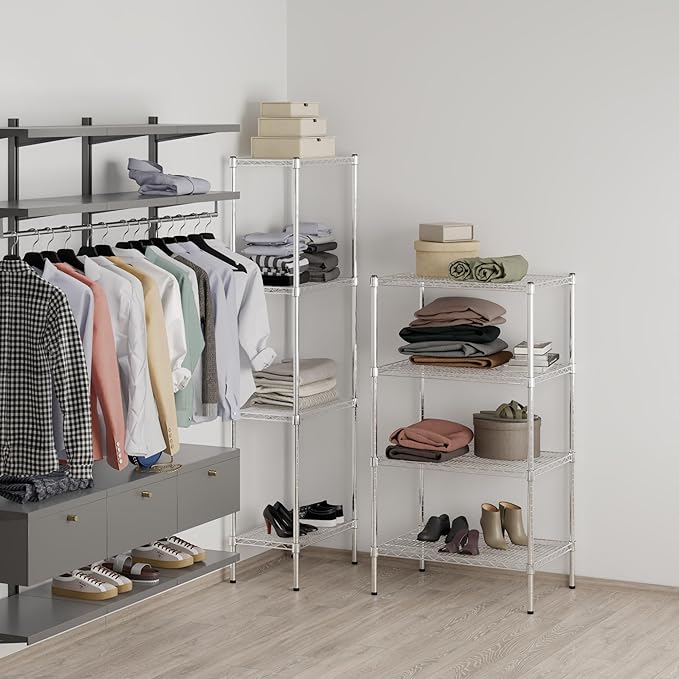 21" Deep x 30" Wide x 54" Height Wire Shelving Kit | 4-Tier | NSF Commercial Storage Rack Unit