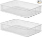 YBM HOME White Mesh Drawer Cabinet and or Shelf Organizer Bins, School Supply Holder Office Desktop Organizer Basket (2, 6x9x2 Inch)
