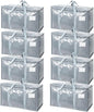 TICONN 8 Pack Extra Large Moving Bags Heavy Duty with Zippers & Carrying Handles, Durable Storage Bags Moving Boxes for Closet Organizers and Storage (8 Pack, Light Grey)