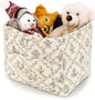 Storage Basket Boho Fabric Large Collapsible Floral Laundry Nursery Hamper Portable Folding Storage for Clothes Toys (Vine-Coffee)
