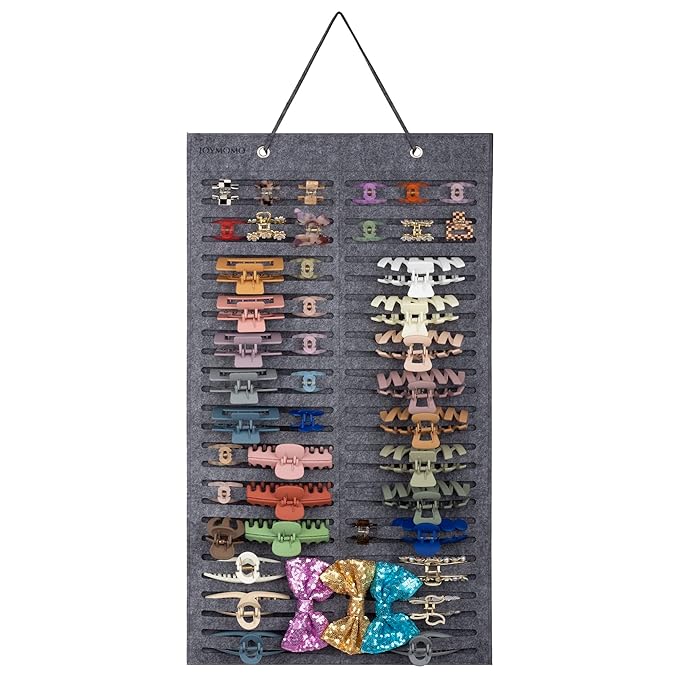 Women Hanging Hair Clip Organizer Display Hair Bows Stand Hanger Claw Clip Storage (Grey)