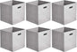 Amazon Basics Collapsible Cube Storage Bins, Space-Saving, Organizing Fabric Bins with Handles, 10.5 x 10.5 x 11 inches, Light Grey, 6-Pack