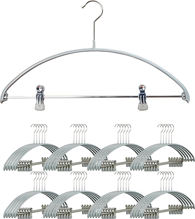 Mawa Narrow Petite Clothing Hangers, Steel Hanger with Non-Slip Coating, for Shirts, Dresses, Suits, Pants, Skirts, Camisoles, Jackets, 360-degree Rotatable Hook