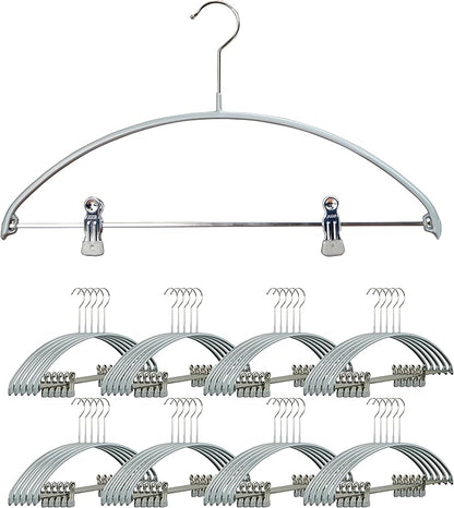 Mawa Narrow Petite Clothing Hangers, Steel Hanger with Non-Slip Coating, for Shirts, Dresses, Suits, Pants, Skirts, Camisoles, Jackets, 360-degree Rotatable Hook