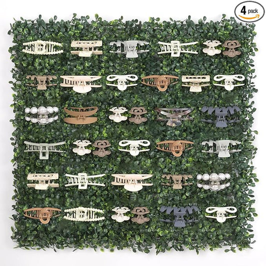 SNOWSTAR Green Grass Claw Clip Organizer Holder, 20x20 inch Hair Clip Stand for Women and Girls, Wall Decor Display