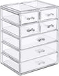 Sorbus Acrylic Makeup Organizer Set, 7-Drawer Vanity & Countertop Cosmetic Storage with Small & Wide Drawers, Clear Makeup Storage for Brushes, Lipsticks, Jewelry – Holiday Gift for Women & Teens