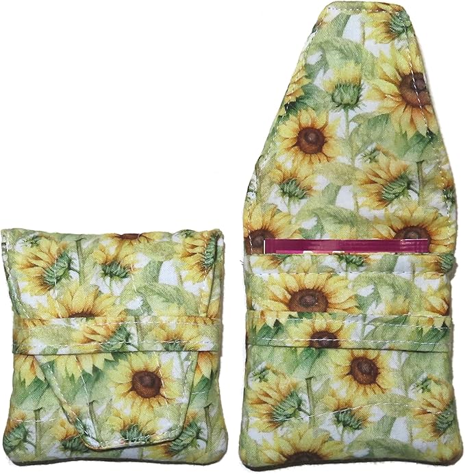Tea Bag Wallet in a Small Teabag Shape, Sunflowers or Honey Bee Fabric Print, Your Choice, Handmade, Quilted