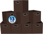 Fabric Cubby Storage Bins,13x13x13 Inches,Cube Organizer Bin Foldable Storage Boxes with Dual Handles Fabric Organizer Box and collapsible Storage basket,Set of 8,Coffee