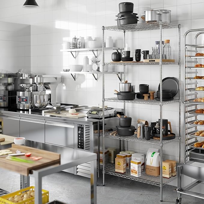 21" Deep x 36" Wide x 86" Height Wire Shelving Kit | 5-Tier | NSF Commercial Storage Rack Unit