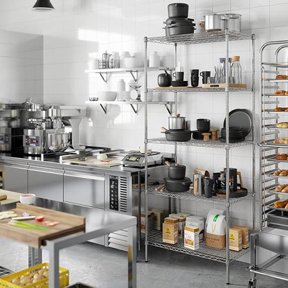 21" Deep x 36" Wide x 86" Height Wire Shelving Kit | 5-Tier | NSF Commercial Storage Rack Unit