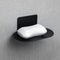 Stainless Steel Soap Tray, 3 Slot Self-Adhesive Wall Mounted Shower Soap Stand (Black)