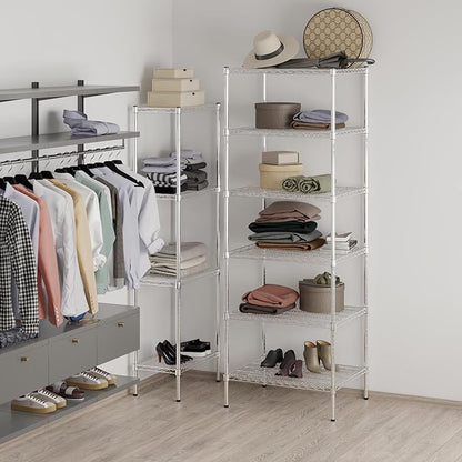 24" Deep x 30" Wide x 86" Height Wire Shelving Kit | 6-Tier | NSF Commercial Storage Rack Unit
