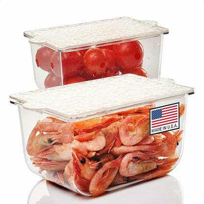 Pikanty Leftover Storage Containers Set of 2, 25 oz Meal Prep and Lunch Containers with Lids, Stackable, Freezer and Dishwasher Safe, Made in USA