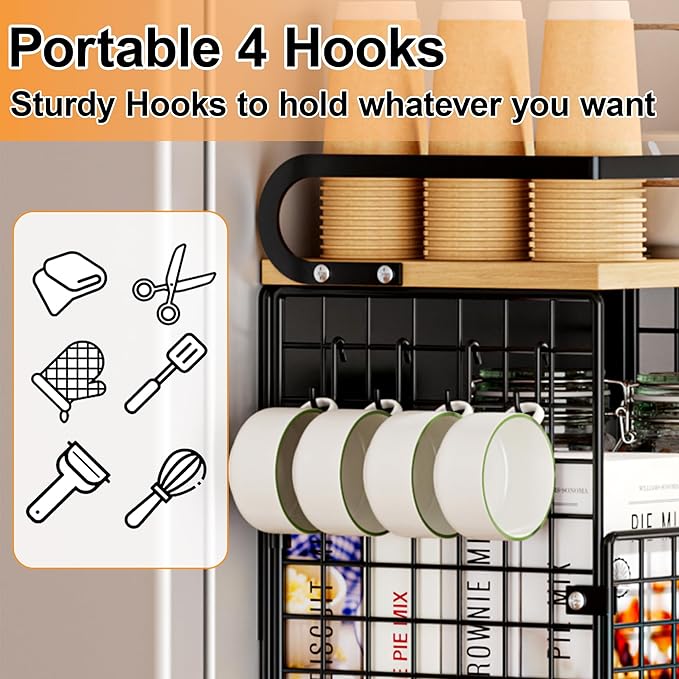 Magneitc Shelf for Fridge,Fruit Vegetable Potato & Onion Organizers Storage Basket Bins,Magnetic Spice Rack for Refrigerator & Kitchen Countertop,Pantry and Cabinet