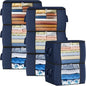 Fab totes 24 Gallons Clothes Storage, Foldable Thick Fabric Blanket Storage Bags,Containers for Organizing Bedroom, Closet, Clothing, Comforter,Organization with Handle (8 Pack,Blue)
