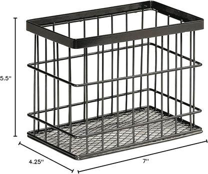 G.E.T. WB-745-MG Rectangular Metal Storage Wire Basket for Pantry, Produce and More, 7" x 4.25" x 5.5"