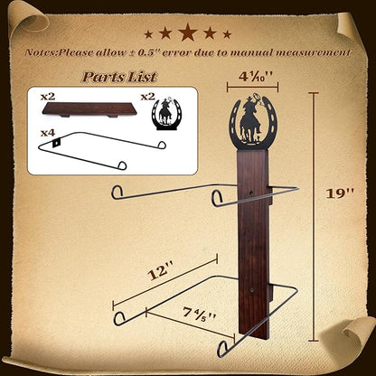 SCUNDA Cowboy Hat Rack for Wall, Rustic Western Hat Holder, Western Style Hat Organizer Hook for Home, Entryway, Ranch, or Cabin Décor