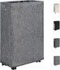 DOKEHOM 25-Inches Slim Laundry Basket on Wheels, Collapsible Rolling Laundry Hamper, Foldable Narrow Corner Clothes Storage Bins (Linen Grey)