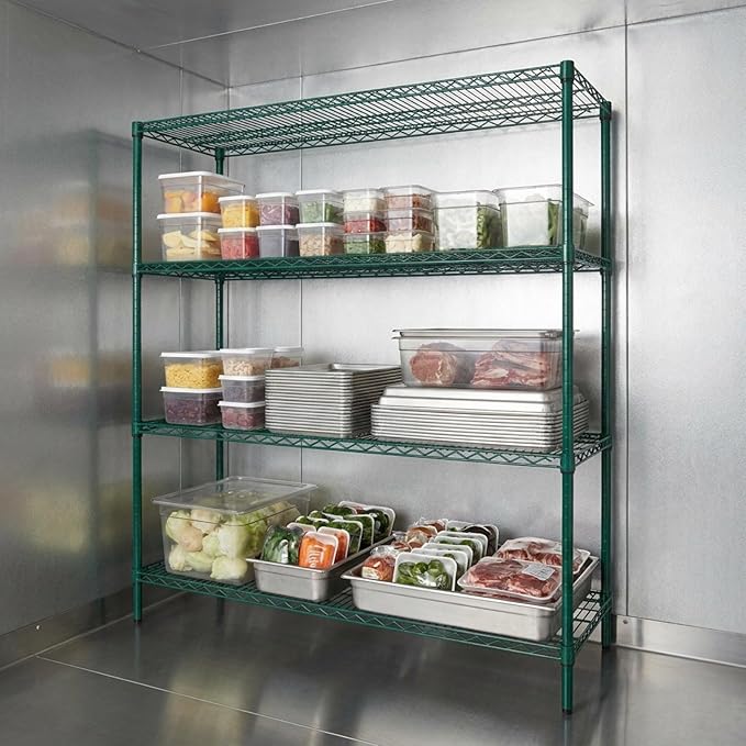 Quantum Storage Systems WR86-2430P Starter Kit Wire Shelves Green Epoxy 4 Shelves 86" H x 30" W x 24" D