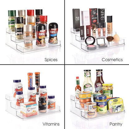 Sorbus Pantry Spice Organizer Set, 3-Tier Seasoning Organizer for Cabinet (2 Pack) Spice Rack, Spice Organization for Cabinet, Condiment Organizer Pantry & Refrigerator