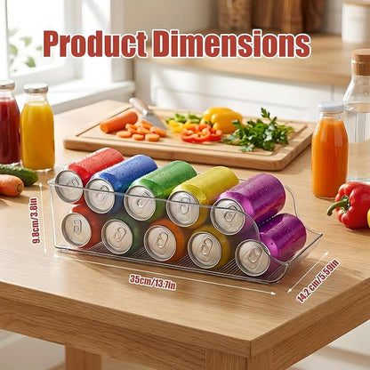6 Pack Soda Can Organizer, Drink Organizer for Fridge, Clear Kitchen Pop Can Storage Organizer Soda Dispenser for Refrigerator Pantry
