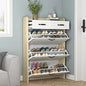Vibe & Dine Shoe Storage Cabinet with 3 Flip Drawers & 2 Horizontal Drawers, Large Shoe Organizer Cabinet Fits for Kinds of Shoes, Narrow Slim Shoe Rack Cabinet for Entryway, Hallway, Oak