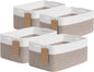 Goodpick 4 Pack Storage Baskets for Shelves, Rectangle Cotton Rope Baskets for Organizing, Woven Storage Basket for Baby Toys Diapers, Decorative Shelf Basket for Gifts, 13''L x 8''W x 6''H