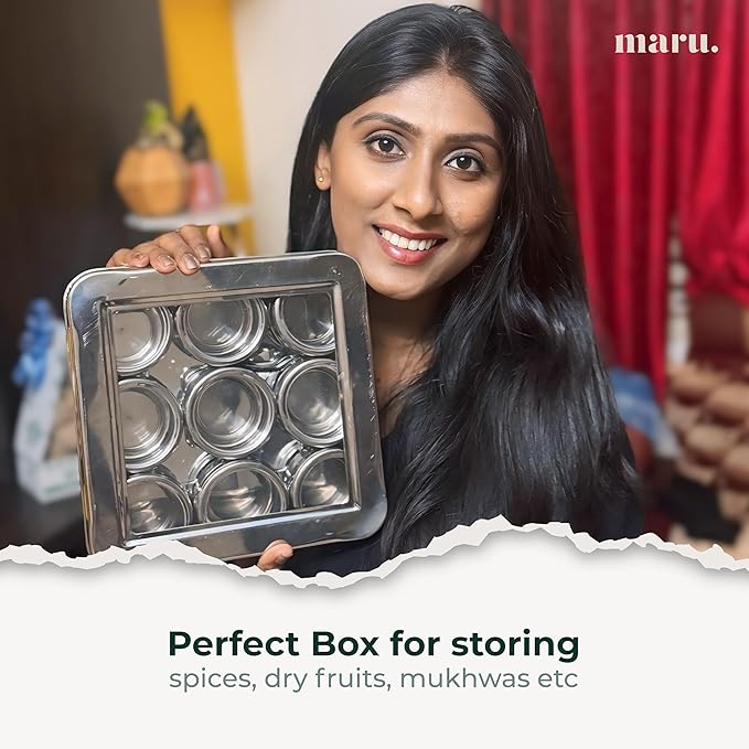 MARU Spice Box (9IN1_SQUARE WITH INNER LIDS)