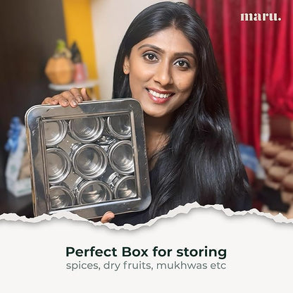 MARU Spice Box (9IN1_SQUARE WITH INNER LIDS)