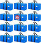 BETU 12 Pack Moving Bags Moving Storage College Dorm Camping Packing Travel PE Heavy Duty, Sturdy Handle, Zipper Large Storage Tote Bag Moving Boxes Box Alternative - Blue 29L x 14W x 13H