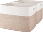OIAHOMY Storage baskets for Shelf, Toy Storage Basket, Collapsible Storage Bins, Blanket Basket Living Room, Closet Storage for Bedroom, 16.5 x 13 x 12 Inches-Pack of 2-Brown