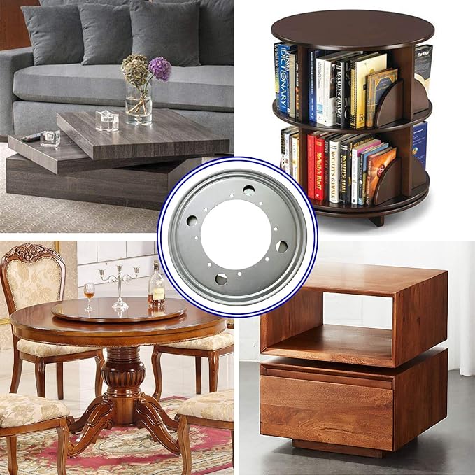 2Pack Lazy Susan Hardware, 9" Rotating Bearing Plate 5/16” Thick, 750lbs Lazy Susan Turntable Swivel Base for Rotating Table, Serving Tray, Kitchen Storage, Book Rack, Corner Shelves, Dollhouse