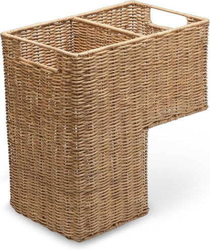 KOUBOO Wicker Step Basket, Natural, Rectangular, 15 x 9.5 x 15.75 in