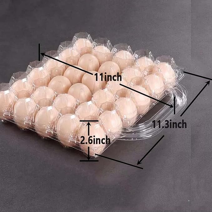 30 Piece Portable Transparent Egg Cartons,Plastic egg carton with handle,Specification 5×6 Plastic Large egg Carton For Family, Farm, Markets. (5x6 30 portable bulk egg cartons)
