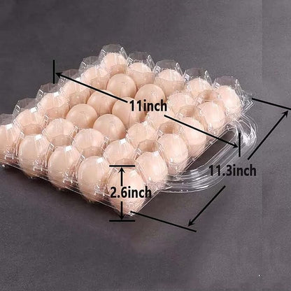 30 Piece Portable Transparent Egg Cartons,Plastic egg carton with handle,Specification 5×6 Plastic Large egg Carton For Family, Farm, Markets. (5x6 30 portable bulk egg cartons)