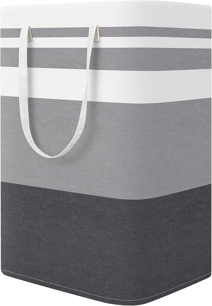 StorageRight Large Collapsible Laundry Basket Hamper with Easy Carry Handles，Freestanding Clothes Hampers for Laundry, Bedroom, Dorm, Towels, Toys, 75L, Gradient Grey