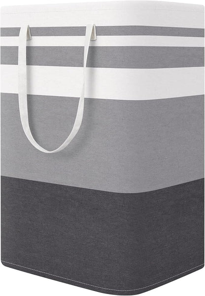 StorageRight Large Collapsible Laundry Basket Hamper with Easy Carry Handles，Freestanding Clothes Hampers for Laundry, Bedroom, Dorm, Towels, Toys, 75L, Gradient Grey
