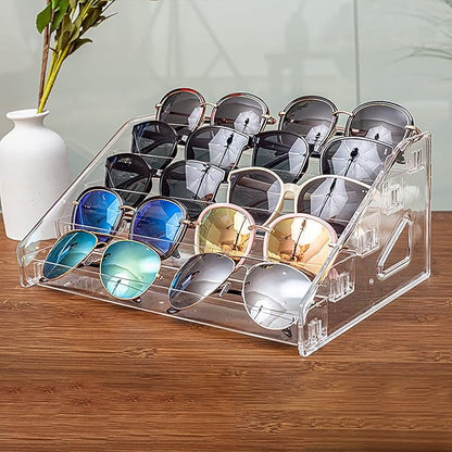 7-Tier Nail Polish & Sunglasses Organizer | Screwless Cosmetic Display Shelf for Makeup, Jewelry, Eyeglasses Storage | Non-Slip Bathroom Vanity Shelf for Essential Oils
