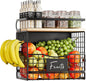 Magneitc Shelf for Fridge,Fruit Vegetable Potato & Onion Organizers Storage Basket Bins,Magnetic Spice Rack for Refrigerator & Kitchen Countertop,Pantry and Cabinet