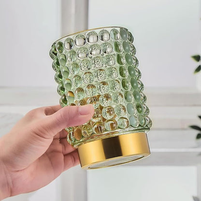 Makeup Brush Holder Organizer,Toothbrush Holders,Desk Pen Pencil Holder,Multifunctional Vintage Glass Brush Cup(A38-2-US/Green/L)