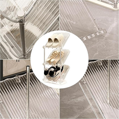 YYW Narrow Shoe Rack Vertical Shoes Rack for Entryway Corner Shoe Storage Organizer for Small Spaces Transparently Tall Slim Shoe Shelf for Front Door Entrance Living Room Grey 2 Layers