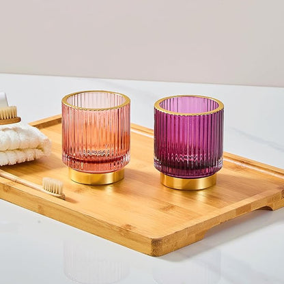 Makeup Brush Holder Organizer,Toothbrush Holders,Desk Pen Pencil Holder,Multifunctional Vintage Glass Brush Cup(A3-28-US)