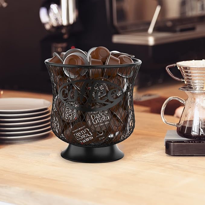 ITHSKUILL Coffee Pod Holder, Large K Cup Organizer, Large Capacity K Cup Storage for Keuring Espresso Capsule Coffee Creamer, Easy to Refill and Organize for Cafe Bar, Coffee Bar Decor