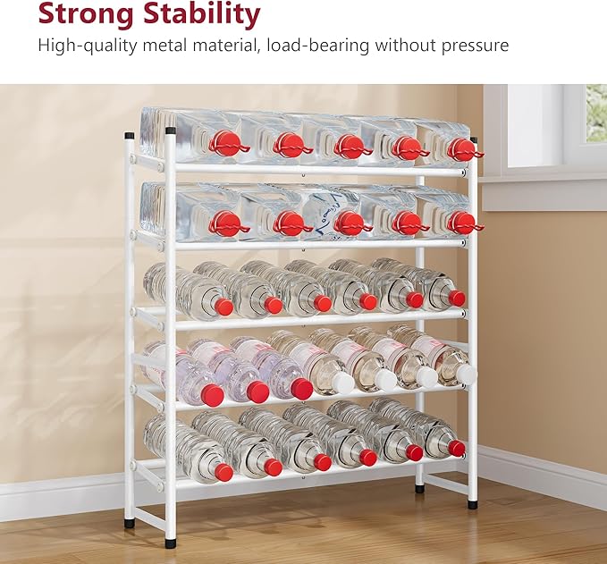 Tajsoon Expandable Shoe Rack for Closet 5 Tier, 29“-41“Adjustable & Stackable Shoe Shelf Storage, Metal Shoe Rack Organizer for Front Door Entrance, Closet, Garage, Entryway, White