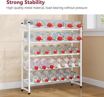 Tajsoon Expandable Shoe Rack for Closet 5 Tier, 29“-41“Adjustable & Stackable Shoe Shelf Storage, Metal Shoe Rack Organizer for Front Door Entrance, Closet, Garage, Entryway, White