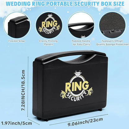 Ring Security Wedding Ring Bearer Briefcase-Padded Slits Holder,Bearer Gifts Security Box for Proposal Ceremony Wedding Day,Special Agent Guard Protector Case for Boys Kids(Pp Suitcase)