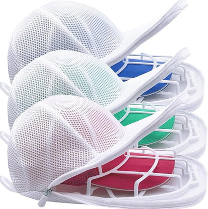 3 Pack Hat Washer for Washing Machine - Hat Cage for Washing, Laundry Wash Bags for Baseball Caps, Hat Cleaner or Dishwasher, Cap Washer Frame for Flat & Curved Hats