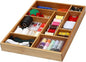 YBM HOME Bamboo Junk Drawer Organizer with 9 Compartment Organization Tray for Sewing, Craft, Office, Bathroom and Kitchen Storage, 337